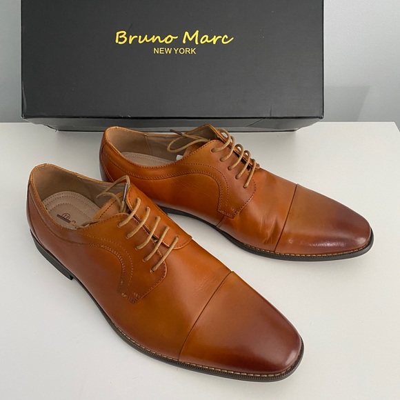Bruno Marc Shoes | Nib Bruno Marc Men's Leather Oxford Size 13 Shoes | Color: Brown | Size: 13 | Shoptiludrop210's Closet